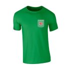 FÉRFI RENDELŐI PÓLÓ SZUBLIMÁLT ZSEBBEL, KÖRNYAKU ÍRZÖLD